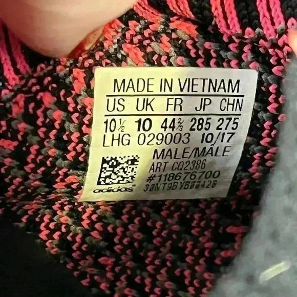 Adidas NMD R1 STLT Primeknit Sneakers Black Solar Pink Men’s 10.5 - Picture 10 of 11